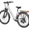 White Mokwheel Asphalt ST step-through electric bike with a rear cargo rack.