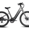 Aventon step-through electric bicycle in dark gray.