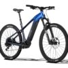 Aventon electric mountain bike in metallic blue.