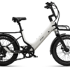Urtopia electric cargo bike in white with fat tires, front and rear racks, and a step-through frame.